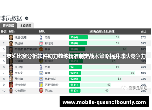 英超比赛分析软件助力教练精准制定战术策略提升球队竞争力